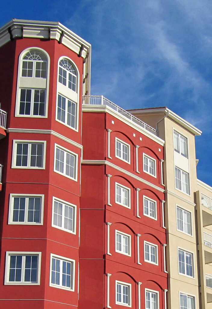 Exterior shot of an low-rise apartment building in Oliver.