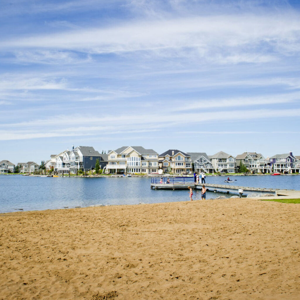 The beach at Summerside community in south Edmonton