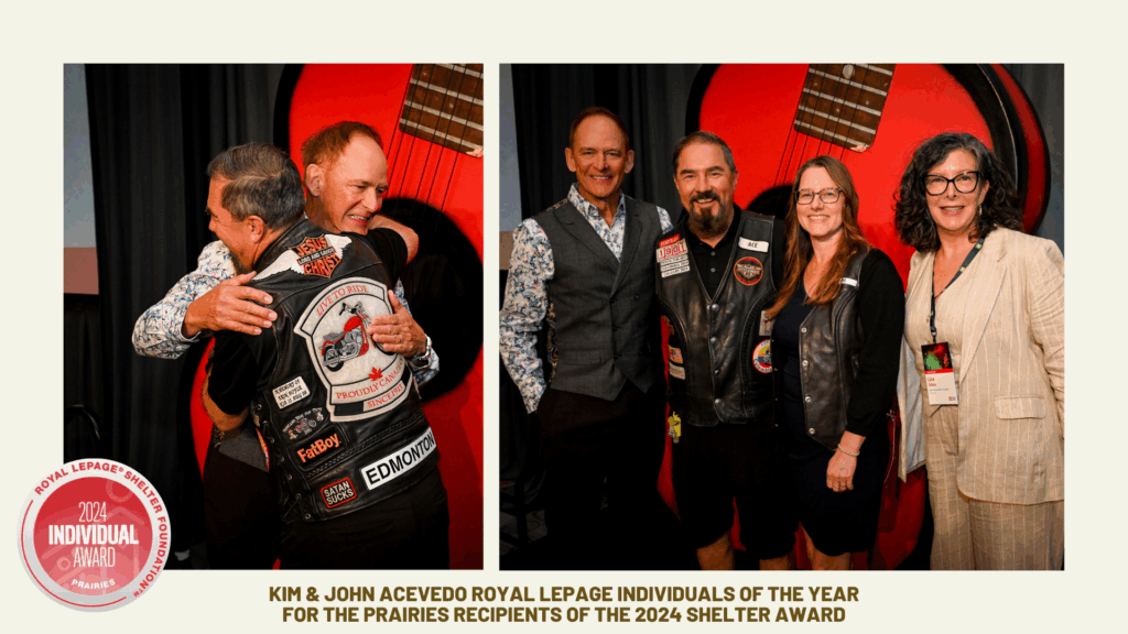 Kim & John Acevedo (Royal LePage Noralta) accepting 2024 Shelter Award at the Royal LePage National Sales Conference.