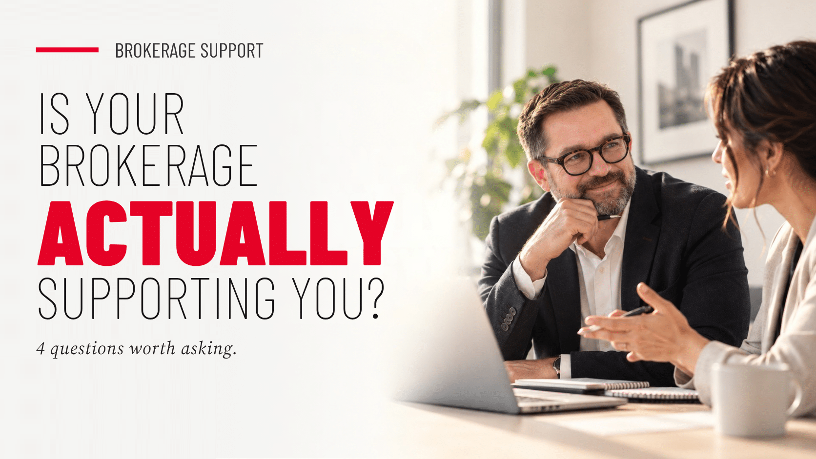 Tom Shearer of Royal LePage Noralta speaking with a real estate professional about brokerage support.