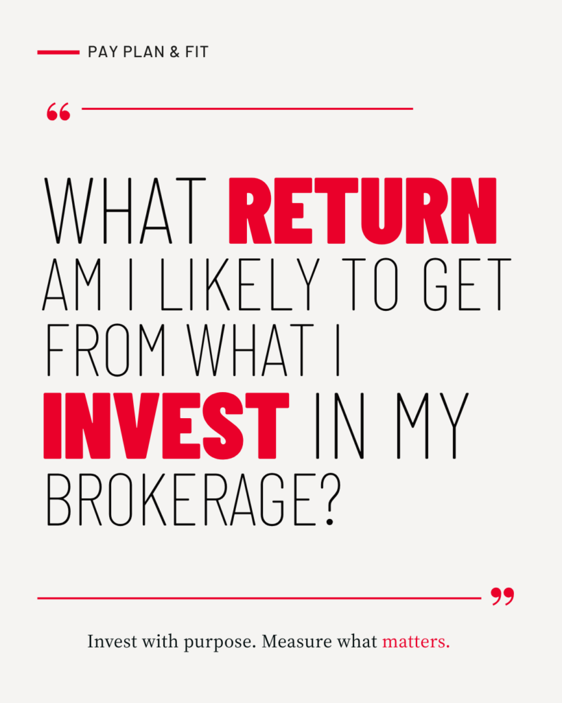 Pay Plan and Fit: "What return am I likely to get from what I invest in my brokerage?" Invest with purpose. Measure what matters.
